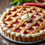 Tarte à la rhubarbe et crème vanille