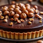 Tarte au chocolat et noisettes grillées