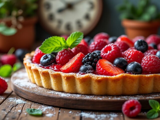 Tarte aux fruits rouges et sablé breton