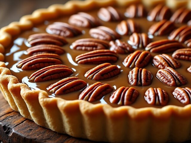 Tarte aux noix de pécan et caramel