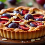 Tarte aux prunes et amandes effilées