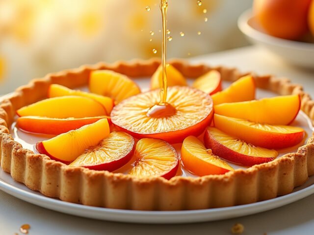 Tarte fine aux nectarines et miel