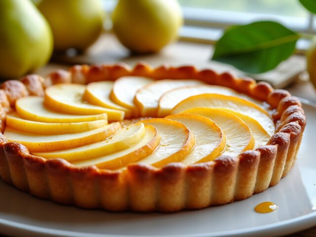 Tarte fine aux poires et miel