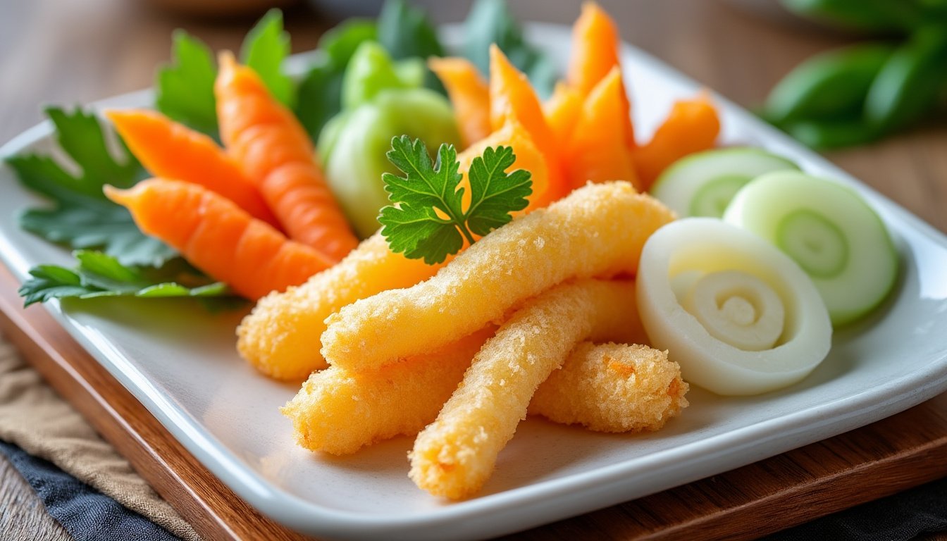 découvrez la délicieuse tempura de légumes, un plat japonais croustillant et savoureux, accompagné d'une sauce soja riche en umami. parfait pour une entrée ou un apéritif, cette recette vous emportera au cœur des saveurs nippones.