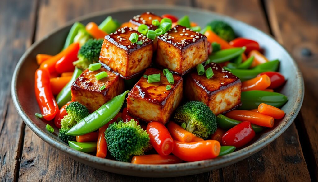 découvrez une délicieuse recette de tofu général tao avec des légumes sautés, alliant saveurs exotiques et ingrédients sains. ce plat raffiné, parfaitement équilibré, ravira vos papilles tout en étant un choix végétarien savoureux et nourrissant. idéal pour un repas convivial ou pour impressionner vos invités.