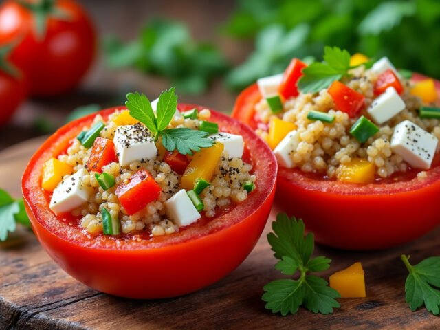 Tomates farcies au quinoa et fromage de chèvre