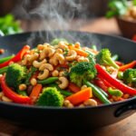 Wok de légumes et noix de cajou