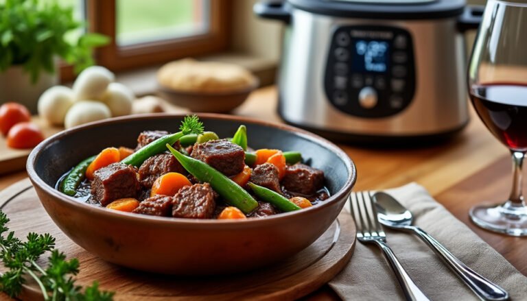 découvrez notre recette de bœuf bourguignon express au cookeo, alliant rapidité et saveurs authentiques. préparez ce plat traditionnel en un temps record et régalez vos proches avec un repas réconfortant et savoureux.