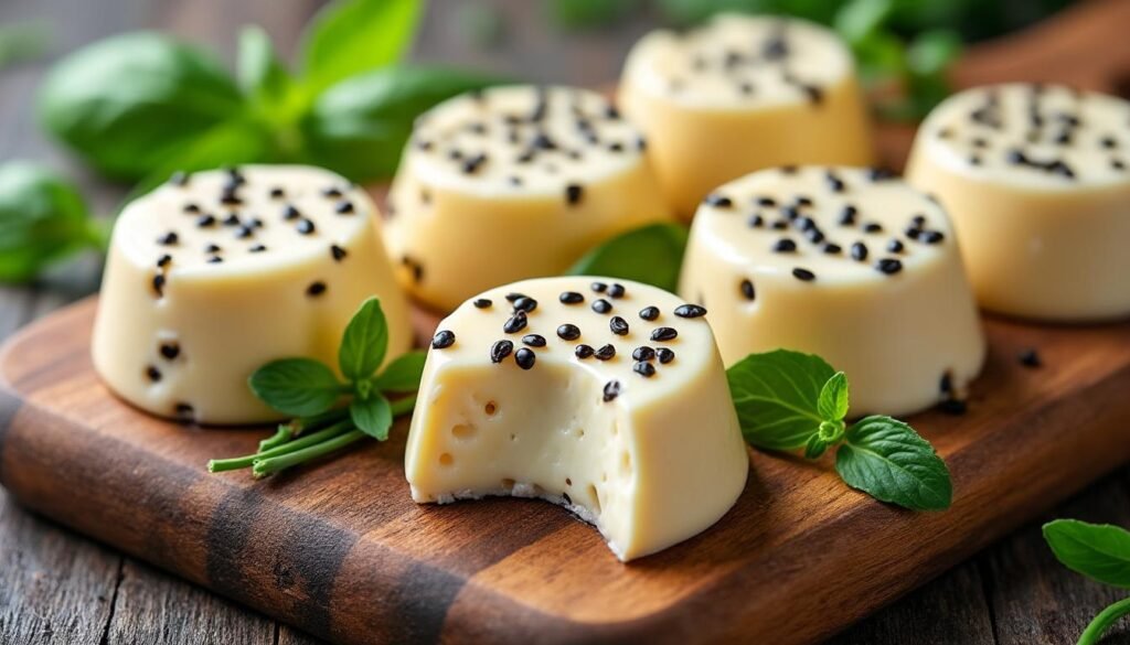 découvrez des bouchées savoureuses de fromage frais combinées avec des graines de pavot croquantes. parfaites pour un apéritif chic ou un en-cas original, ces petites délices raviront vos invités et stimuleront vos papilles avec leur texture crémeuse et leur goût unique.