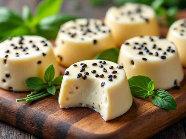 Bouchées de fromage frais et graines de pavot