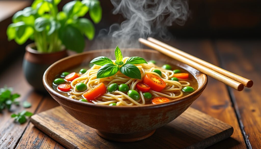 découvrez notre savoureux bouillon de légumes aux nouilles, une recette réconfortante et saine qui allie la richesse des légumes frais à la douceur des nouilles. parfait pour un dîner léger ou une entrée chaleureuse, ce plat regorge de saveurs naturelles et de bienfaits pour votre santé. essayez-le et savourez chaque cuillère!