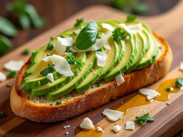 Bruschetta à l’avocat et parmesan
