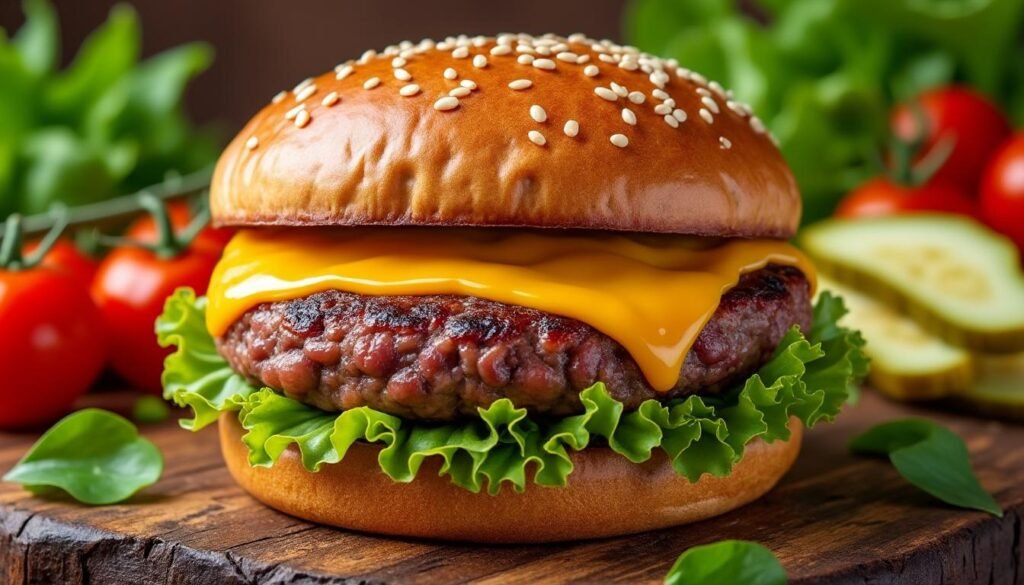 savourez notre délicieux burger végétarien aux haricots rouges et cheddar, une combinaison parfaite de goût et de texture. idéal pour les amateurs de cuisine saine, il allie des ingrédients frais et de qualité pour vous offrir une expérience culinaire unique. découvrez cette alternative gourmande au burger traditionnel!