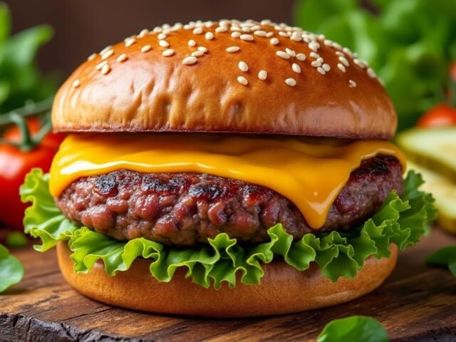 Burger végétarien aux haricots rouges et cheddar