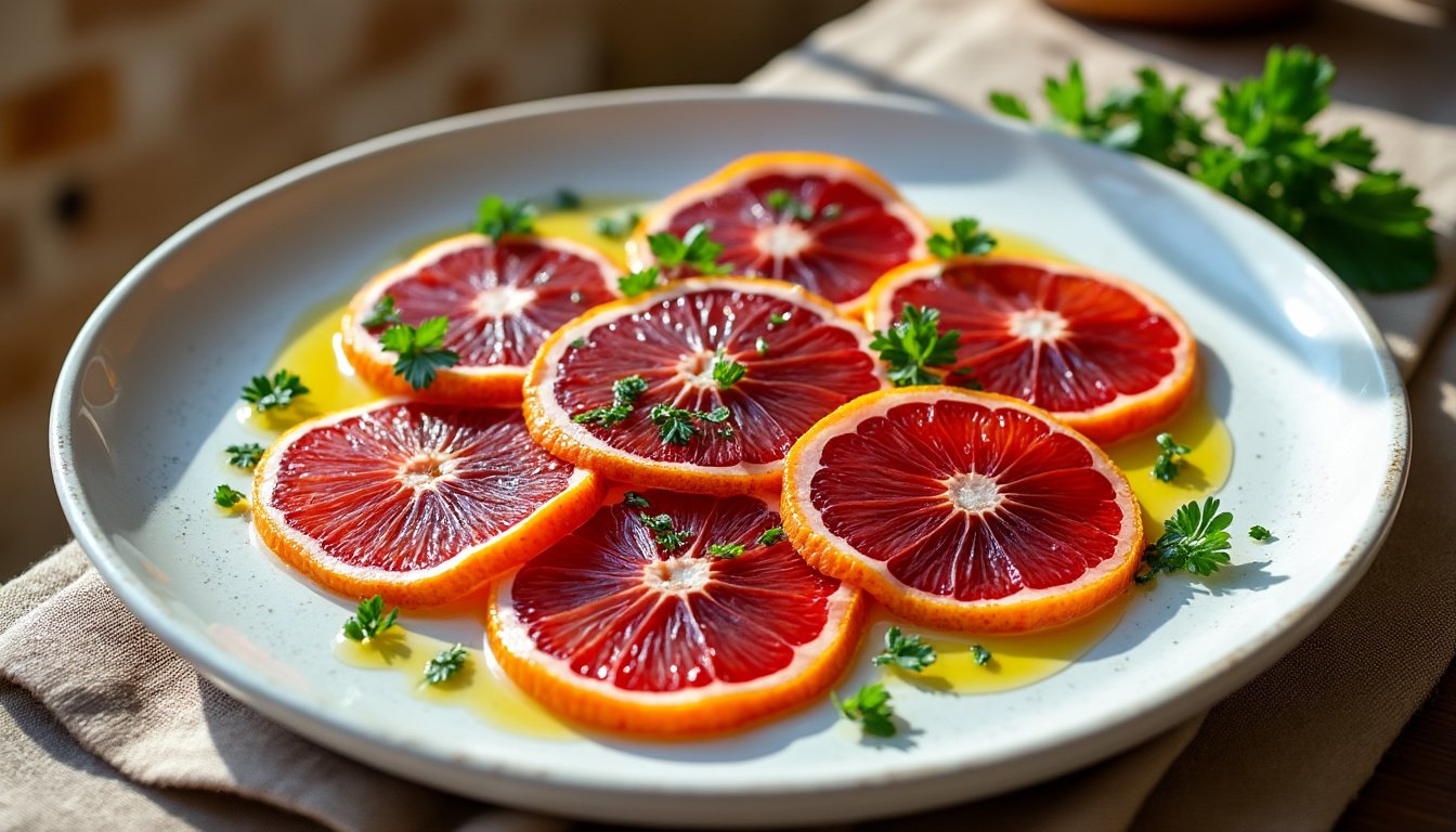 découvrez une délicieuse recette de carpaccio de fenouil agrémenté d'oranges sanguines, alliant fraîcheur et saveurs ensoleillées. un plat raffiné et léger, parfait pour épater vos invités et apporter une touche d'originalité à vos apéritifs ou entrées.