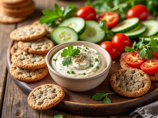 Crackers aux graines et fromage frais
