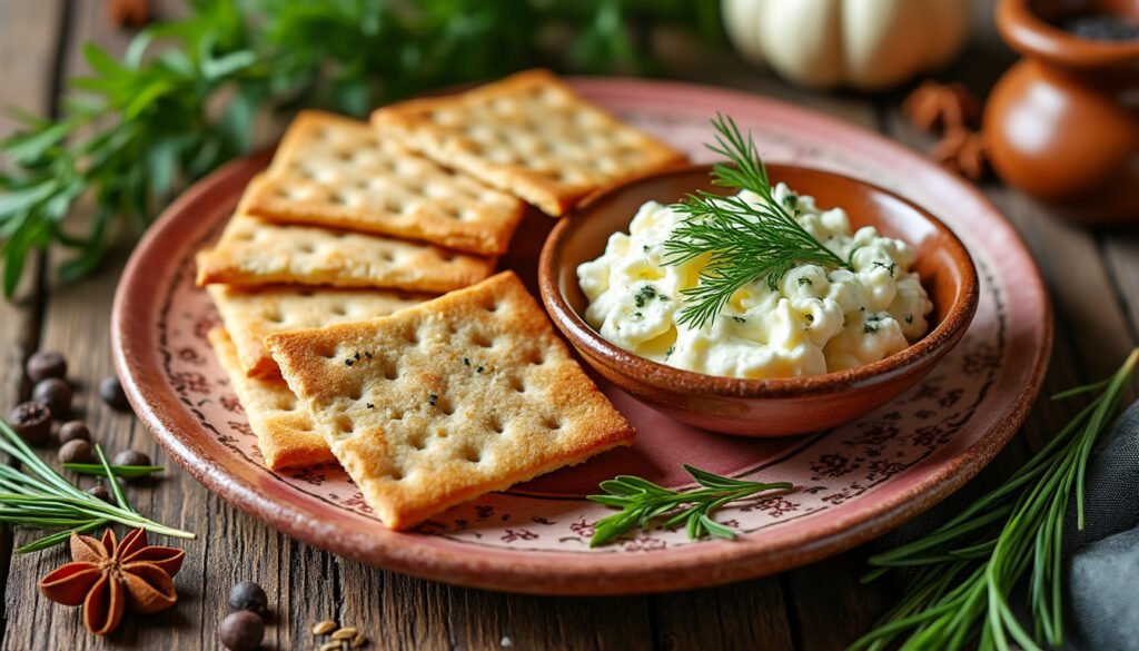 découvrez notre recette délicieuse de crackers maison accompagnés d'un fromage frais aux herbes. parfait pour un apéritif convivial ou une collation saine, ces mets savoureux allient croustillant et crémeux pour émerveiller vos papilles.