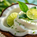Crème de coco et zestes de citron vert