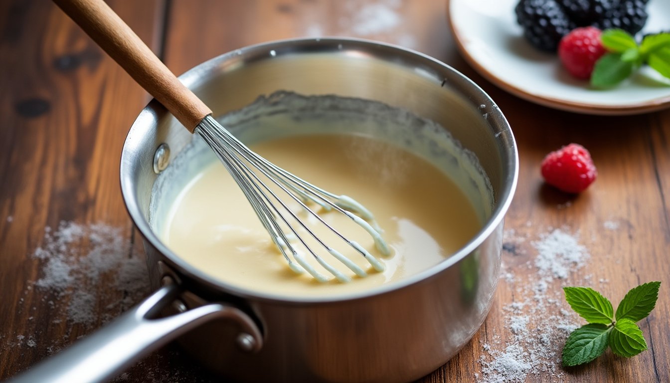 découvrez notre délicieuse crème pâtissière à la vanille élaborée avec du lait de soja, une alternative savoureuse et légère pour vos desserts. parfaite pour garnir vos tartes, éclairs ou profiteroles, elle ravira les palais sans lactose. un délice crémeux et parfumé qui donne une touche gourmande à toutes vos créations pâtissières.