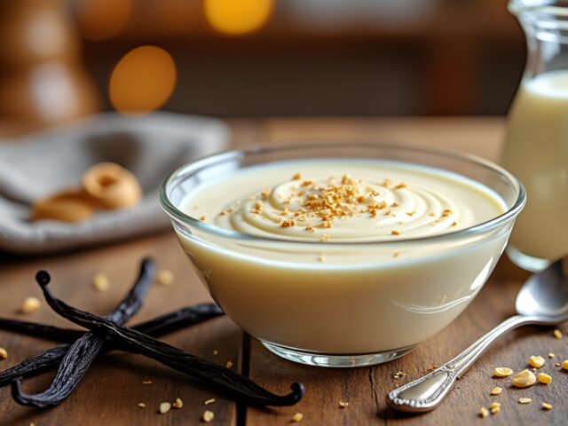 Crème pâtissière à la vanille et lait de soja