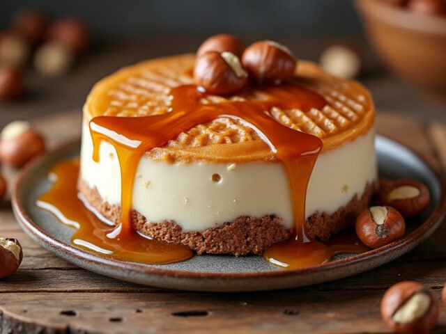 Crème vanille et praliné aux noisettes