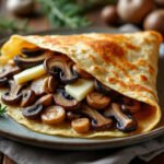 Crêpes salées aux champignons et fromage