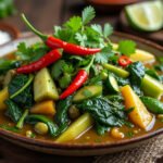 Curry vert de légumes et lait de coco