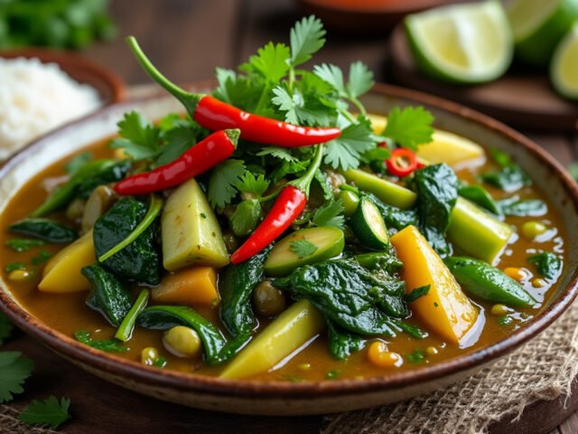 Curry vert de légumes et lait de coco