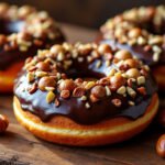 Donuts au chocolat et noisettes grillées