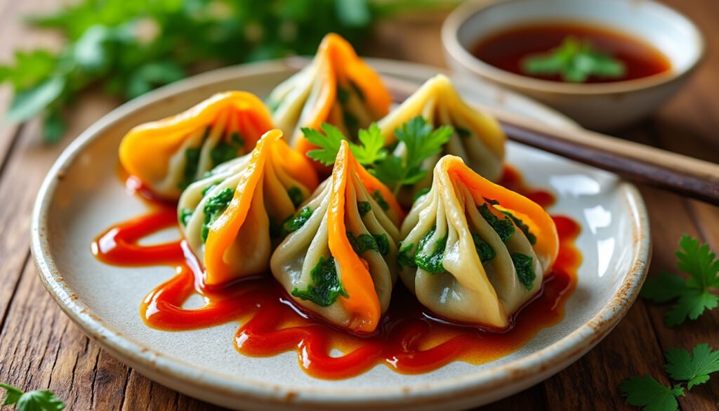 découvrez notre délicieuse recette de dumplings aux légumes, accompagnés d'une savoureuse sauce aigre-douce. un plat asiatique savoureux et simple à préparer, parfait pour un repas réconfortant ou une entrée raffinée.