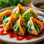 Dumplings aux légumes et sauce aigre-douce