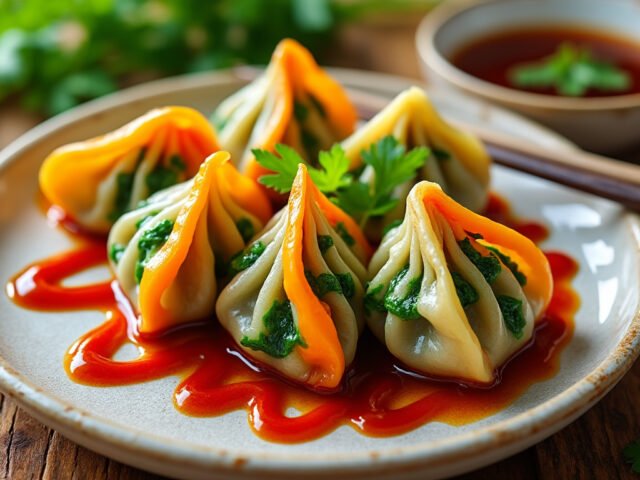 Dumplings aux légumes et sauce aigre-douce