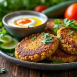 Galettes de lentilles et sauce yaourt