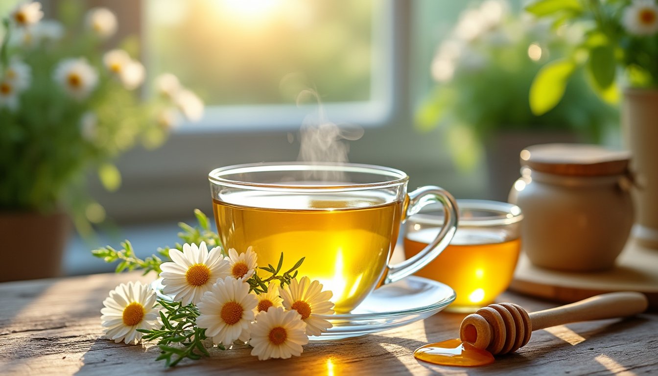 découvrez les multiples bienfaits de l'infusion de camomille au miel, une boisson apaisante et réconfortante qui favorise la relaxation, améliore le sommeil et renforce le système immunitaire. plongez dans l'univers des vertus de cette délicieuse infusion aux propriétés calmantes et aux saveurs délicates.