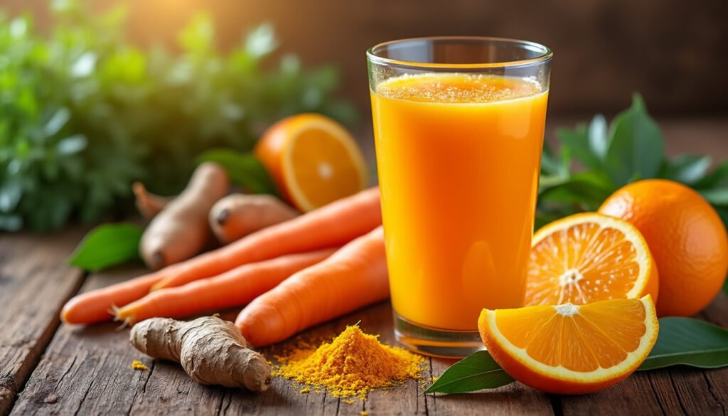 découvrez les incroyables bienfaits du jus de carotte, orange et curcuma pour votre santé ! riches en vitamines et antioxydants, ces ingrédients naturels contribuent à renforcer votre système immunitaire, améliorer votre digestion et revitaliser votre peau. apprenez comment intégrer ce mélange savoureux dans votre alimentation pour profiter de ses vertus bienfaisantes.