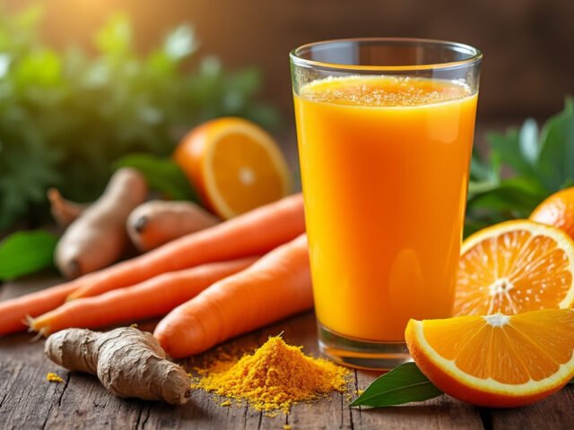 Les bienfaits du jus de carotte, orange et curcuma pour la santé