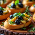 Mini bruschettas aux olives et ail confit
