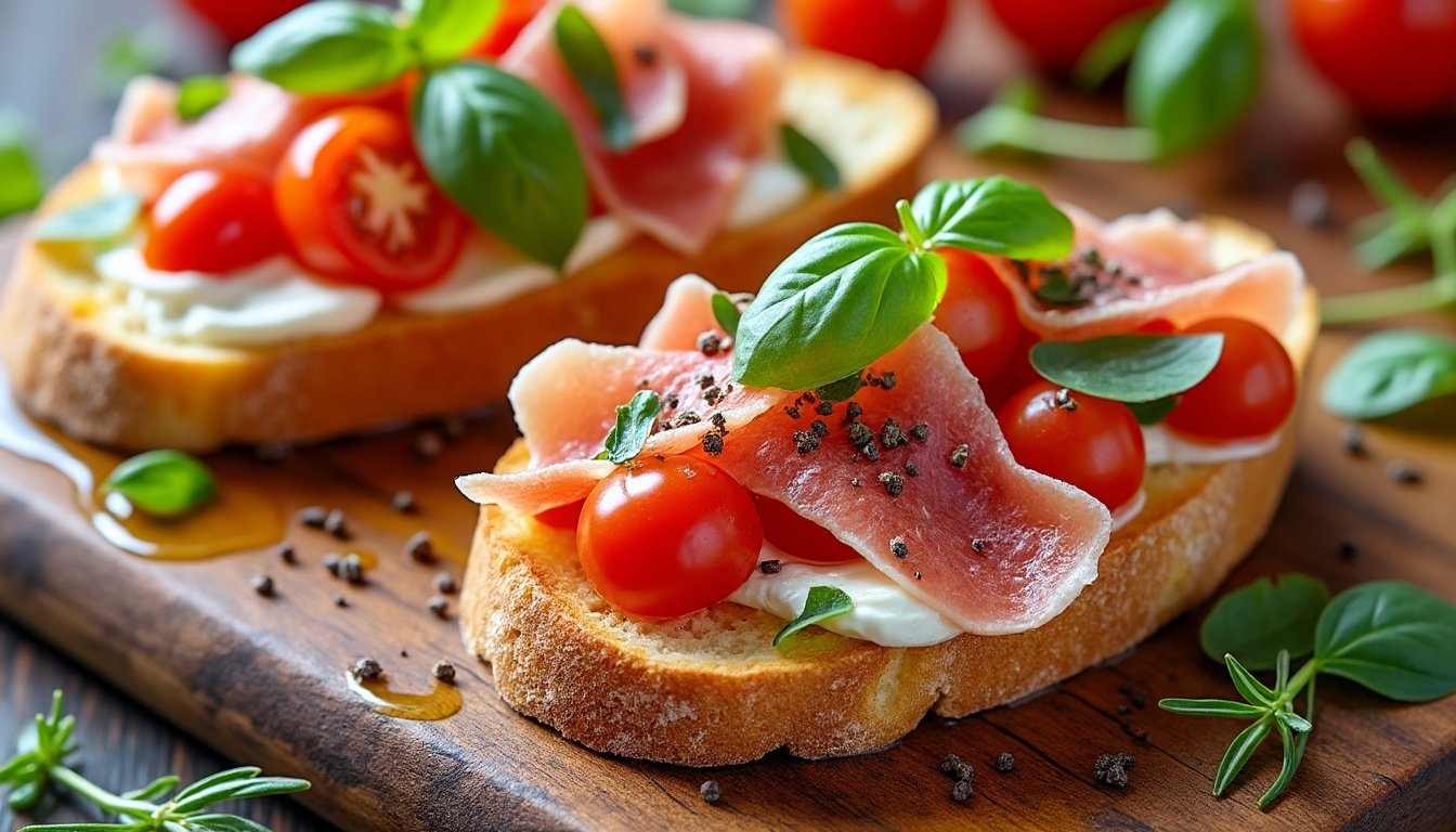 découvrez une recette savoureuse de mini bruschettas aux olives et ail confit, parfaites pour vos apéritifs. ces délicieuses toasts allient le goût prononcé des olives à la douceur de l'ail, offrant une explosion de saveurs en une bouchée.