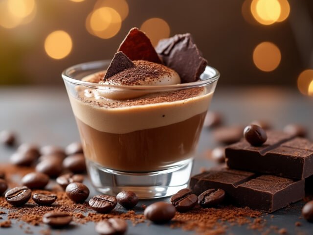 Mousse au café et chocolat noir