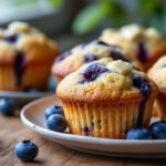 Muffins aux myrtilles et chocolat blanc