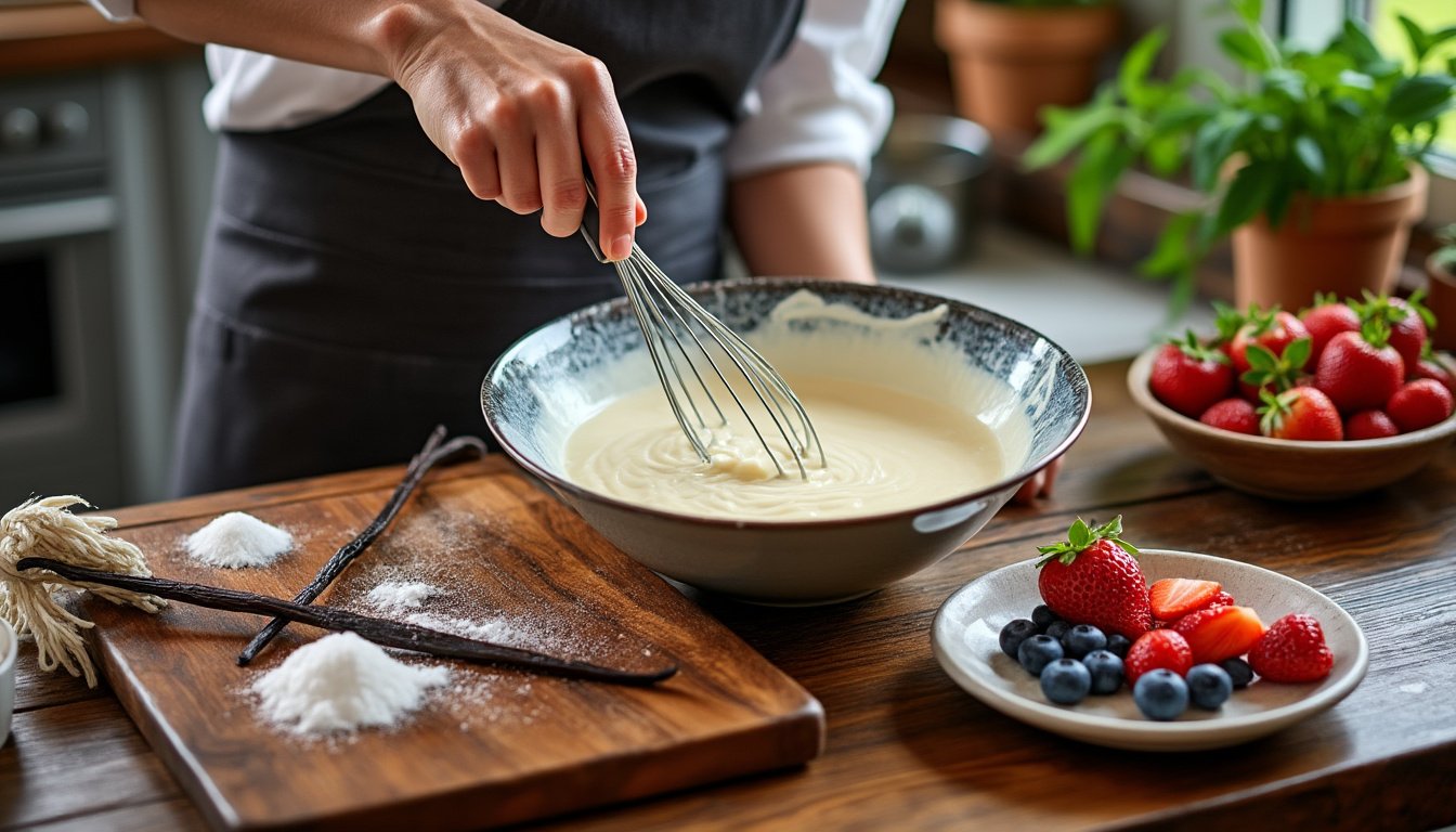 découvrez notre délicieuse panna cotta au chocolat, délicatement agrémentée d'éclats de noisettes croquants. un dessert gourmet qui allie la douceur du chocolat à la saveur riche des noisettes, parfait pour émerveiller vos convives lors de toute occasion.