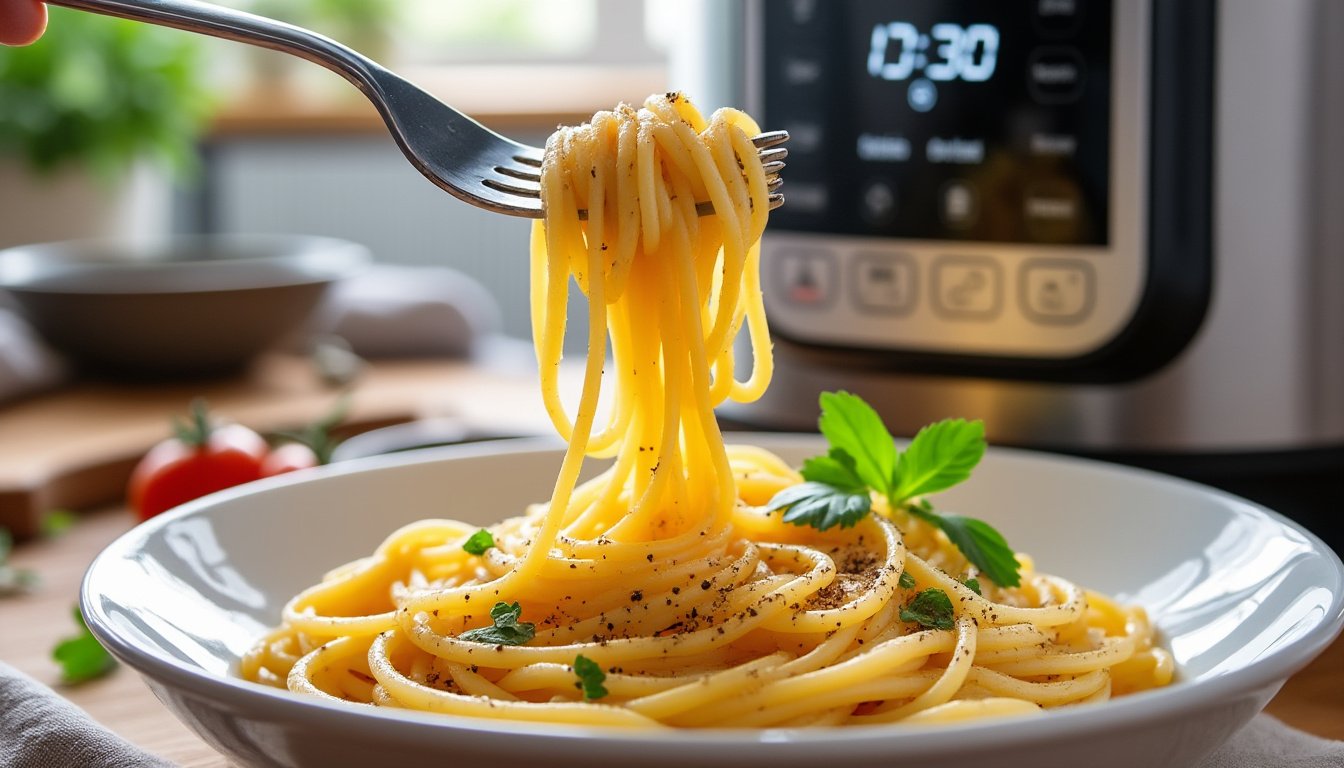 découvrez notre recette de pâtes façon carbonara express au cookeo, un plat savoureux et rapide à préparer pour régaler toute la famille en un rien de temps. parfait pour les soirées pressées, ce délice deviendra rapidement un incontournable de votre cuisine !