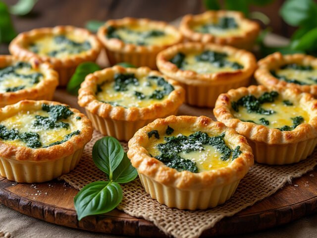 Petites quiches aux épinards et fromage