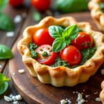 Petites tartelettes aux tomates cerises et pesto