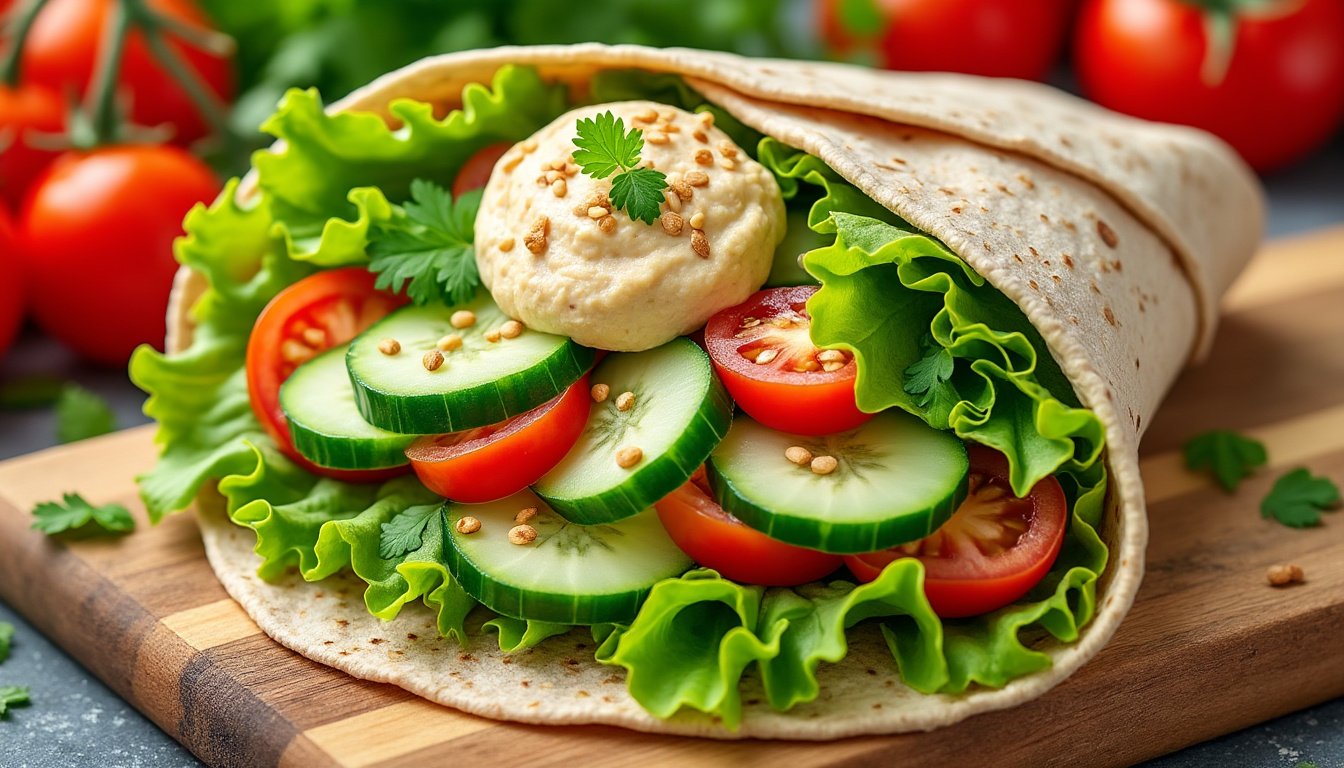 découvrez une recette fraîche et savoureuse de petits wraps de salade garnis de houmous. parfaits pour un déjeuner léger ou une collation saine, ces wraps allient croquant et crémeux pour un plaisir irrésistible. idéaux pour les amateurs de cuisine rapide et équilibrée!
