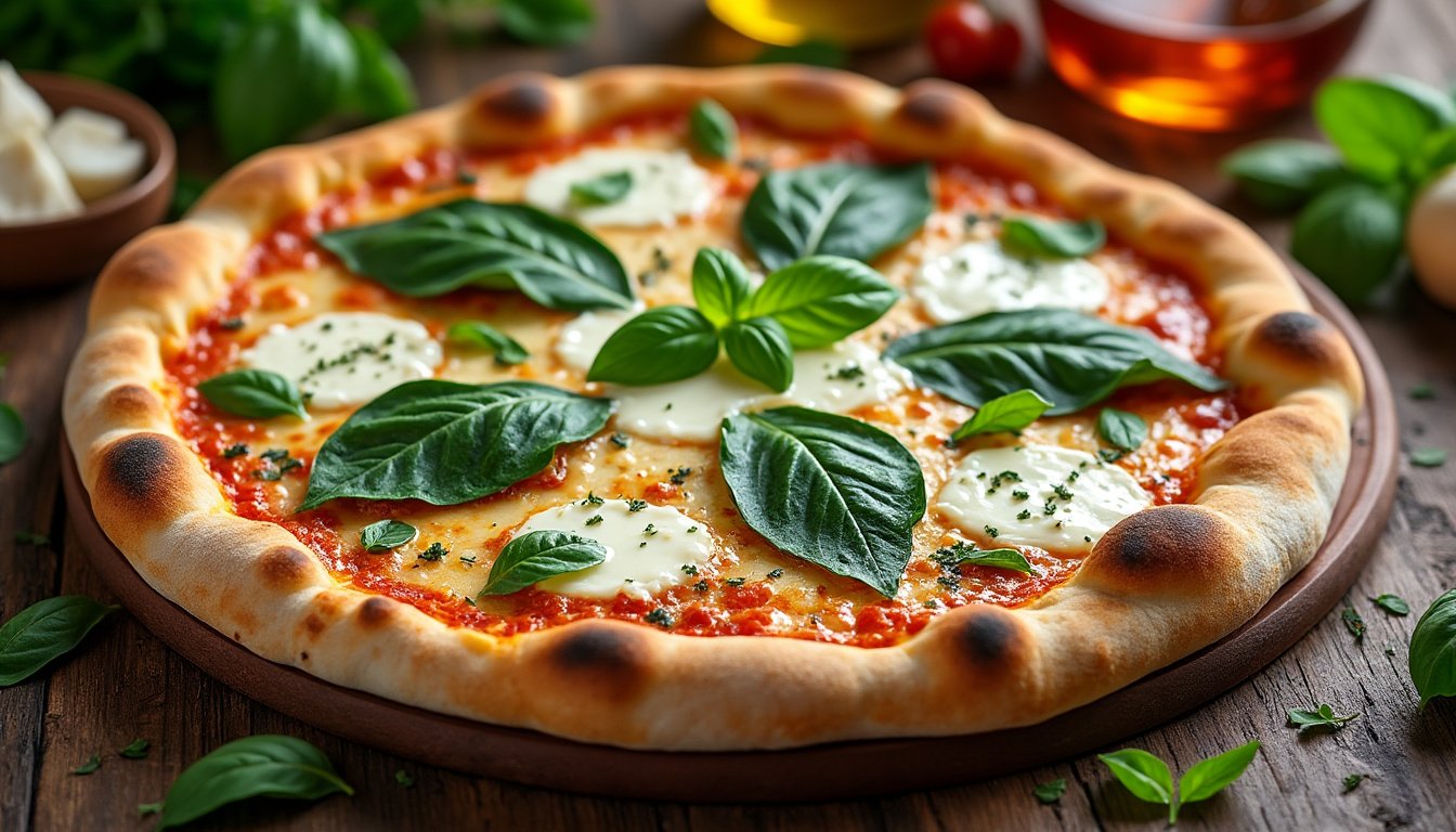 découvrez notre délicieuse pizza à la ricotta et épinards, alliant le crémeux de la ricotta à la fraîcheur des épinards, le tout sur une pâte croustillante. un régal qui ravira vos papilles et apportera une touche italienne à vos repas !
