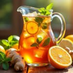 Préparez un thé glacé au gingembre et agrumes rafraîchissant