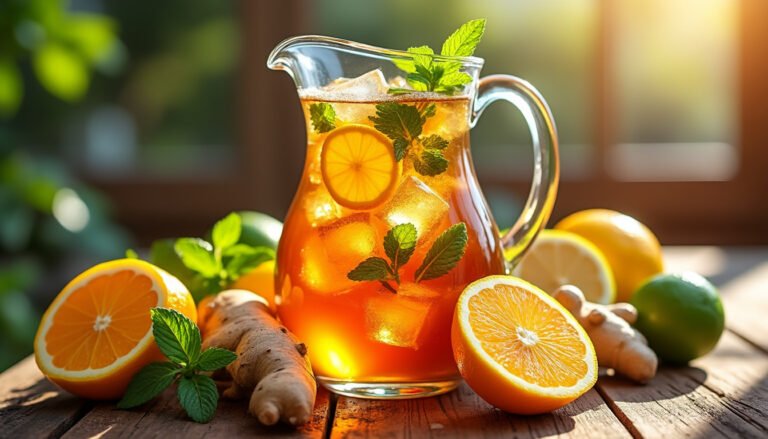 découvrez notre recette facile pour préparer un thé glacé au gingembre et agrumes. parfait pour vous rafraîchir lors des chaudes journées d'été, ce mélange savoureux allie le piquant du gingembre à la fraîcheur des agrumes. à savourer sans modération !