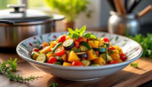 découvrez notre recette de ratatouille légère au cookeo, idéale pour des repas sains et savoureux. profitez de légumes frais et de saveurs méditerranéennes, prêts en un rien de temps grâce à votre multicuiseur.