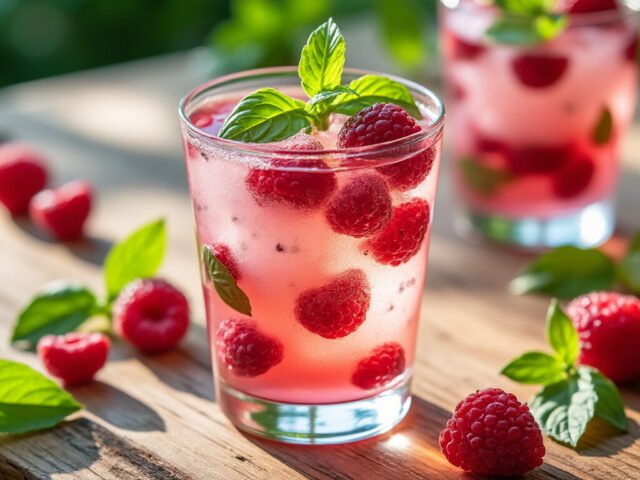 Recette rapide de thé glacé framboise-basilic pour l’été